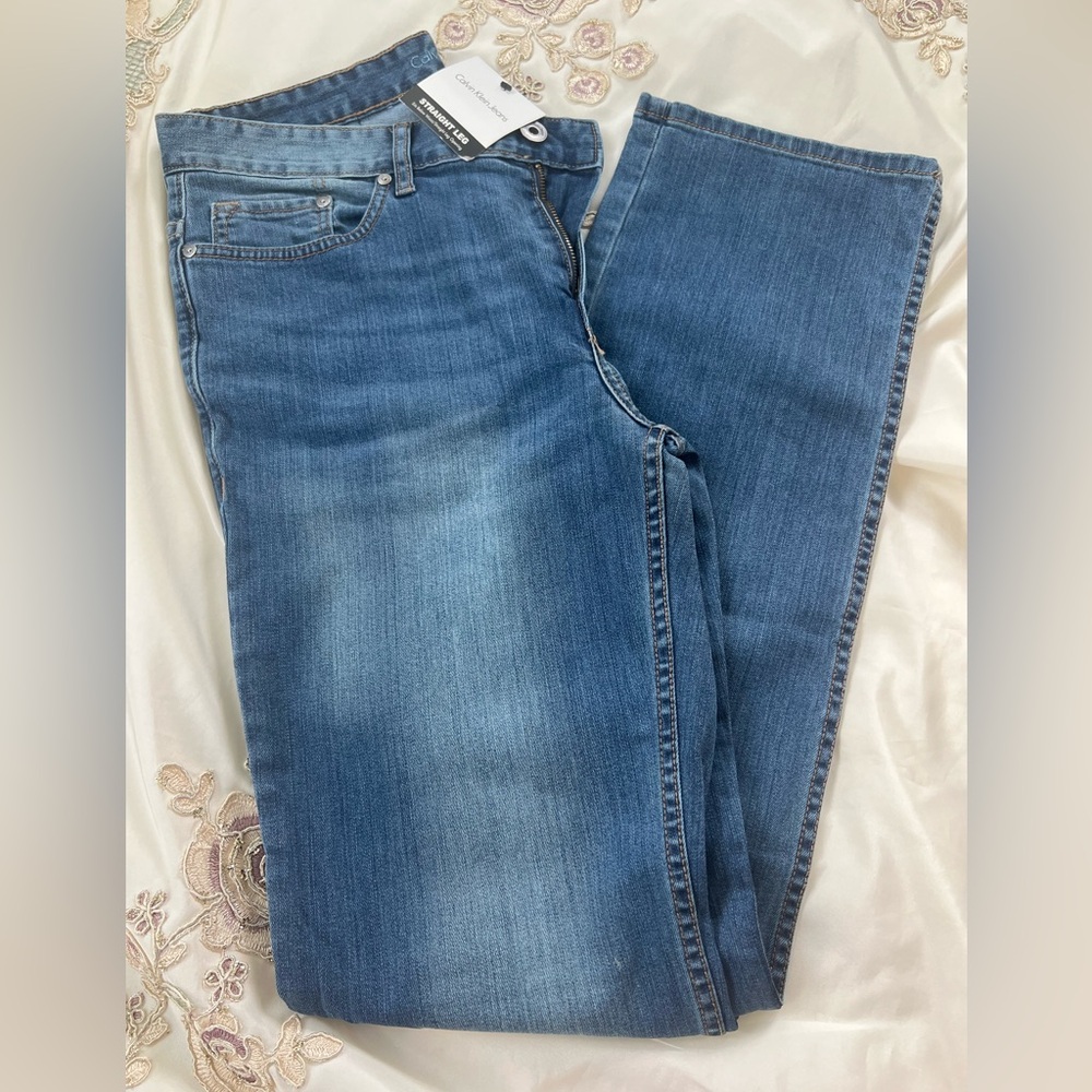 🆕Calvin Klein men's straight leg jeans blue size w:32 L:34